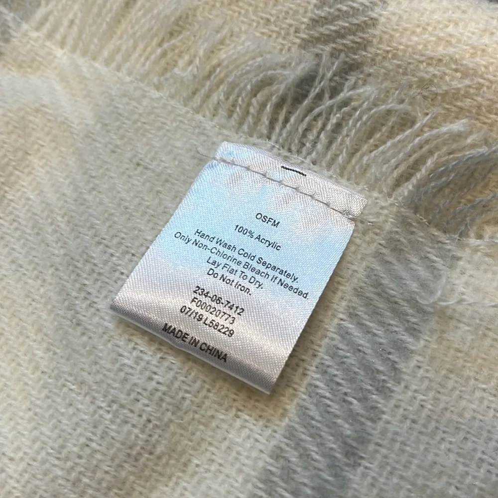 NWOT Plaid Knit Blanket Scarves